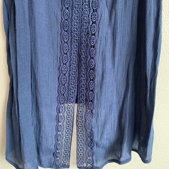 By & By navy sheer tank with lace. - Picture 5 of 5